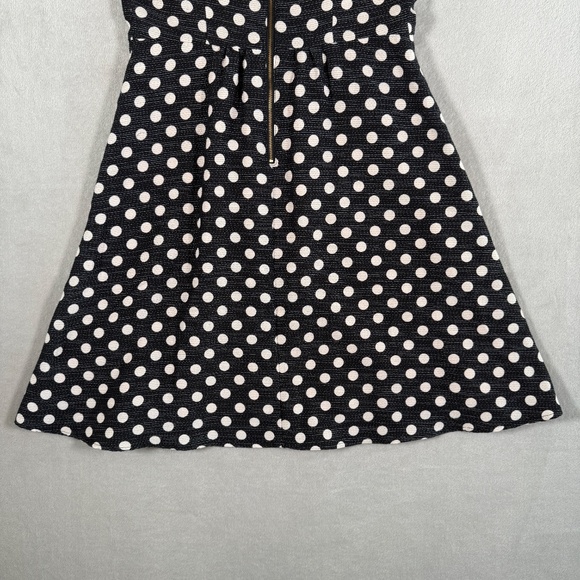 Maeve Anthropologie Dress Womens 4 Black Pink Nikola Polka Dot Lattice Pockets - Picture 8 of 15